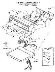 Top And Console Parts parts for Kenmore Dryer 110.97283110 (11097283110, 110 97283110) from AppliancePartsPros.com