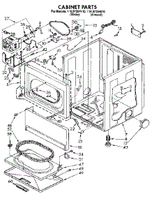 Cabinet parts for Kenmore Dryer 110.97284110 (11097284110, 110 97284110) from AppliancePartsPros.com