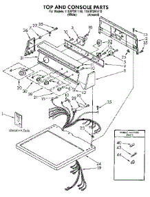 Top And Console parts for Kenmore Dryer 110.97291110 (11097291110, 110 97291110) from AppliancePartsPros.com