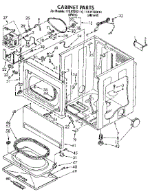 Cabinet parts for Kenmore Dryer 110.97292110 (11097292110, 110 97292110) from AppliancePartsPros.com