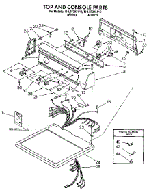 Top And Console parts for Kenmore Dryer 110.97292810 (11097292810, 110 97292810) from AppliancePartsPros.com
