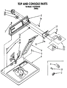 Top And Console parts for Sears Dryer 11097320100 from AppliancePartsPros.com
