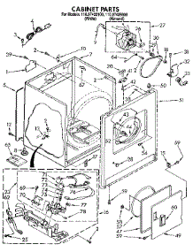 Cabinet parts for Kenmore Dryer 110.97429100 (11097429100, 110 97429100) from AppliancePartsPros.com