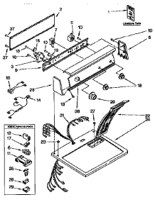 Top And Console parts for Kenmore Dryer 110.97466400 (11097466400, 110 97466400) from AppliancePartsPros.com