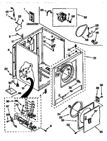 Cabinet parts for Kenmore Dryer 110.97511120 (11097511120, 110 97511120) from AppliancePartsPros.com