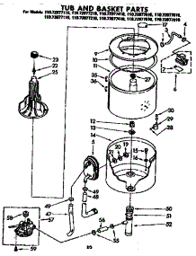 Tub And Basket Parts parts for Kenmore Washer 110.73977110 (11073977110, 110 73977110) from AppliancePartsPros.com