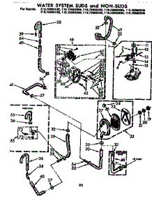 Water System Suds And Non-Suds parts for Kenmore Washer 110.73982200 (11073982200, 110 73982200) from AppliancePartsPros.com