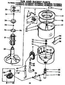 Tub And Basket Parts parts for Kenmore Washer 110.73983610 (11073983610, 110 73983610) from AppliancePartsPros.com
