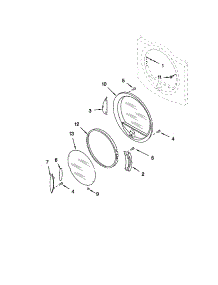 Door parts for Kenmore Dryer 110.82822102 (11082822102, 110 82822102) from AppliancePartsPros.com