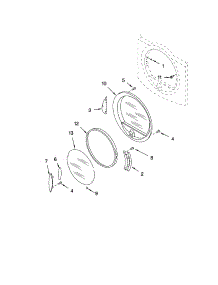 Door parts for Kenmore Dryer 110.82832100 (11082832100, 110 82832100) from AppliancePartsPros.com