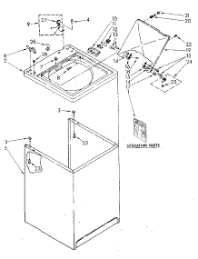 Top And Cabinet parts for Kenmore Washer 110.82870110 (11082870110, 110 82870110) from AppliancePartsPros.com