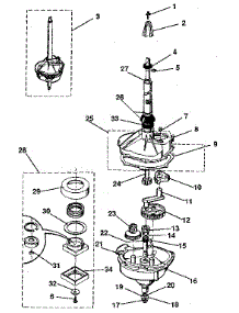 Transmission parts for Kenmore Washer Dryer Combo 417.99464120 (41799464120, 417 99464120) from AppliancePartsPros.com