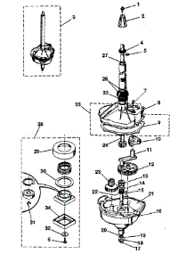Transmission parts for Kenmore Washer Dryer Combo 417.99465120 (41799465120, 417 99465120) from AppliancePartsPros.com
