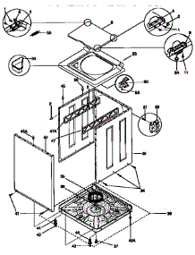 Top And Cabinet parts for Kenmore Washer Dryer Combo 417.99570130 (41799570130, 417 99570130) from AppliancePartsPros.com