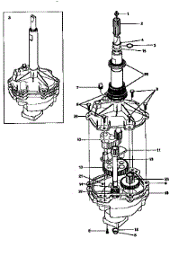 Gearcase / Transmission parts for Kenmore Washer Dryer Combo 417.99570150 (41799570150, 417 99570150) from AppliancePartsPros.com
