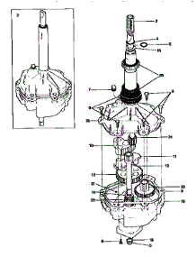 Gearcase / Transmission parts for Kenmore Washer Dryer Combo 417.99686210 (41799686210, 417 99686210) from AppliancePartsPros.com