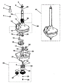 Transmission, Water Seal, Lower Bearing Assy parts for Kenmore Washer Dryer Combo 417.99970110 (41799970110, 417 99970110) from AppliancePartsPros.com
