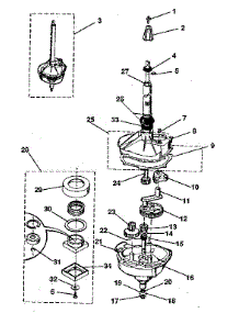Transmission parts for Kenmore Washer Dryer Combo 417.99980110 (41799980110, 417 99980110) from AppliancePartsPros.com