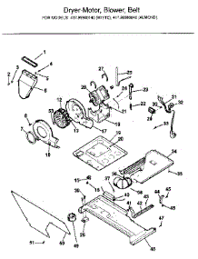 Dryer-Motor, Blower, Belt parts for Kenmore Washer Dryer Combo 417.99980140 (41799980140, 417 99980140) from AppliancePartsPros.com