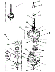 Transmission parts for Kenmore Washer Dryer Combo 417.99980800 (41799980800, 417 99980800) from AppliancePartsPros.com