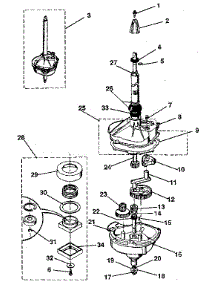 Transmission parts for Kenmore Washer Dryer Combo 417.99980830 (41799980830, 417 99980830) from AppliancePartsPros.com