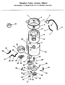 Washer-Tubs, Hoses, Motor parts for Kenmore Washer Dryer Combo 417.99980840 (41799980840, 417 99980840) from AppliancePartsPros.com