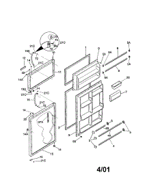 Door parts for Kenmore Refrigerator 253.77132791 (25377132791, 253 77132791) from AppliancePartsPros.com