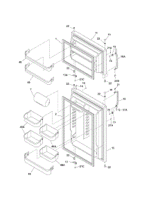 Door parts for Kenmore Refrigerator 253.77170503 (25377170503, 253 77170503) from AppliancePartsPros.com