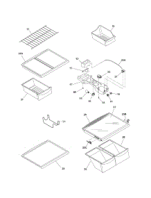 Shelves parts for Kenmore Refrigerator 253.77189504 (25377189504, 253 77189504) from AppliancePartsPros.com