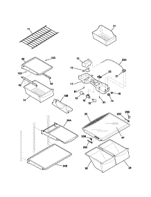 Shelves parts for Kenmore Refrigerator 253.73872304 (25373872304, 253 73872304) from AppliancePartsPros.com