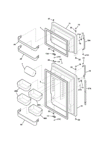 Door parts for Kenmore Refrigerator 253.74153407 (25374153407, 253 74153407) from AppliancePartsPros.com