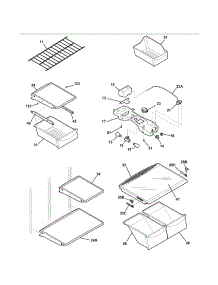 Shelves parts for Kenmore Refrigerator 253.74154401 (25374154401, 253 74154401) from AppliancePartsPros.com
