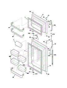 Door parts for Kenmore Refrigerator 253.74172400 (25374172400, 253 74172400) from AppliancePartsPros.com