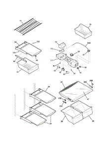 Shelves parts for Kenmore Refrigerator 253.74172400 (25374172400, 253 74172400) from AppliancePartsPros.com