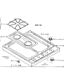 Main Top parts for Kenmore Range 119.7067420 (1197067420, 119 7067420) from AppliancePartsPros.com