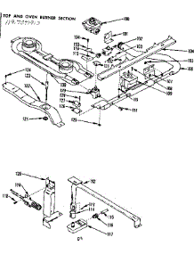 Top And Oven Burner Section parts for Kenmore Range 119.7077910 (1197077910, 119 7077910) from AppliancePartsPros.com