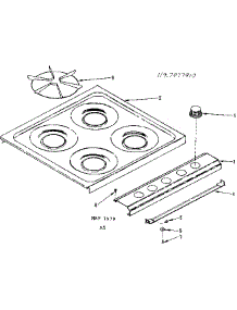 Main Top Section parts for Kenmore Range 119.7077910 (1197077910, 119 7077910) from AppliancePartsPros.com