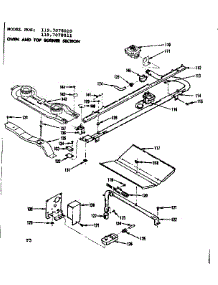 Oven And Top Burner Section parts for Kenmore Range 119.7078010 (1197078010, 119 7078010) from AppliancePartsPros.com