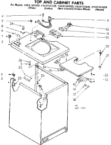 Top And Cabinet Parts parts for Kenmore Washer 110.81167220 (11081167220, 110 81167220) from AppliancePartsPros.com