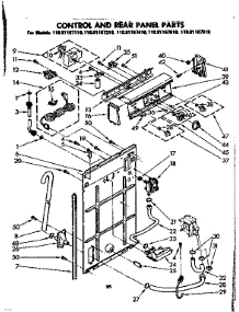 Control And Rear Panel Parts parts for Kenmore Washer 110.81167610 (11081167610, 110 81167610) from AppliancePartsPros.com
