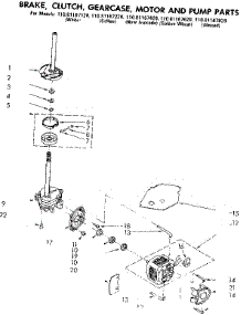 Brake Clutch Gearcase Motor And Pump Parts parts for Kenmore Washer 110.81167820 (11081167820, 110 81167820) from AppliancePartsPros.com