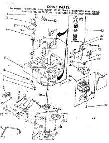 Drive Parts parts for Kenmore Washer 110.81175100 (11081175100, 110 81175100) from AppliancePartsPros.com