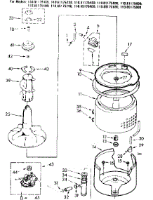 Tub And Basket Parts parts for Kenmore Washer 110.81175400 (11081175400, 110 81175400) from AppliancePartsPros.com