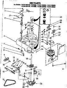 Drive Parts parts for Kenmore Washer 110.81185100 (11081185100, 110 81185100) from AppliancePartsPros.com
