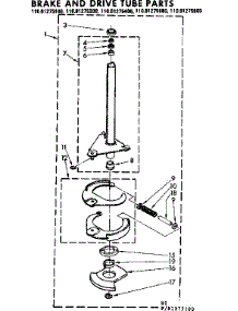 Brake And Drive Tube Parts parts for Kenmore Washer 110.81275400 (11081275400, 110 81275400) from AppliancePartsPros.com