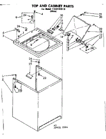 Top And Cabinet Parts parts for Kenmore Washer 110.81310110 (11081310110, 110 81310110) from AppliancePartsPros.com