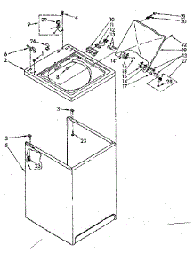 Top And Cabinet Parts parts for Kenmore Washer 110.81310130 (11081310130, 110 81310130) from AppliancePartsPros.com