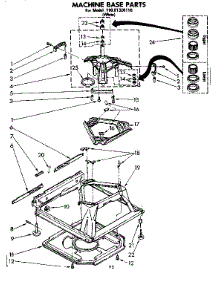 Machine Base Parts parts for Kenmore Washer 110.81320110 (11081320110, 110 81320110) from AppliancePartsPros.com