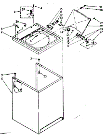 Top And Cabinet Parts parts for Kenmore Washer 110.81320130 (11081320130, 110 81320130) from AppliancePartsPros.com