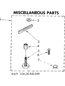 Miscellaneous Parts parts for Kenmore Washer 110.81321100 (11081321100, 110 81321100) from AppliancePartsPros.com